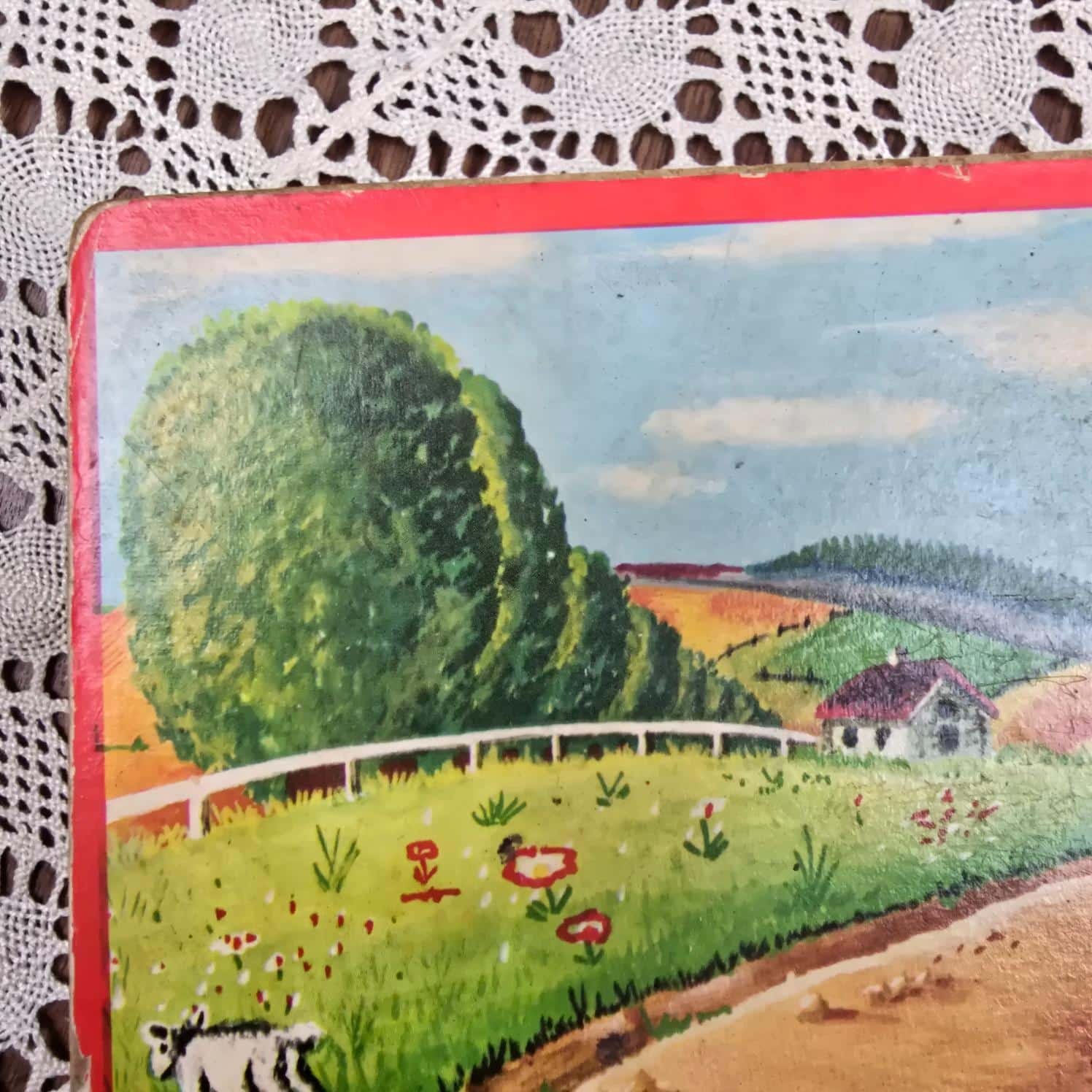 Verso d’une planche modèle du jeu de cubes éducatifs ancien
