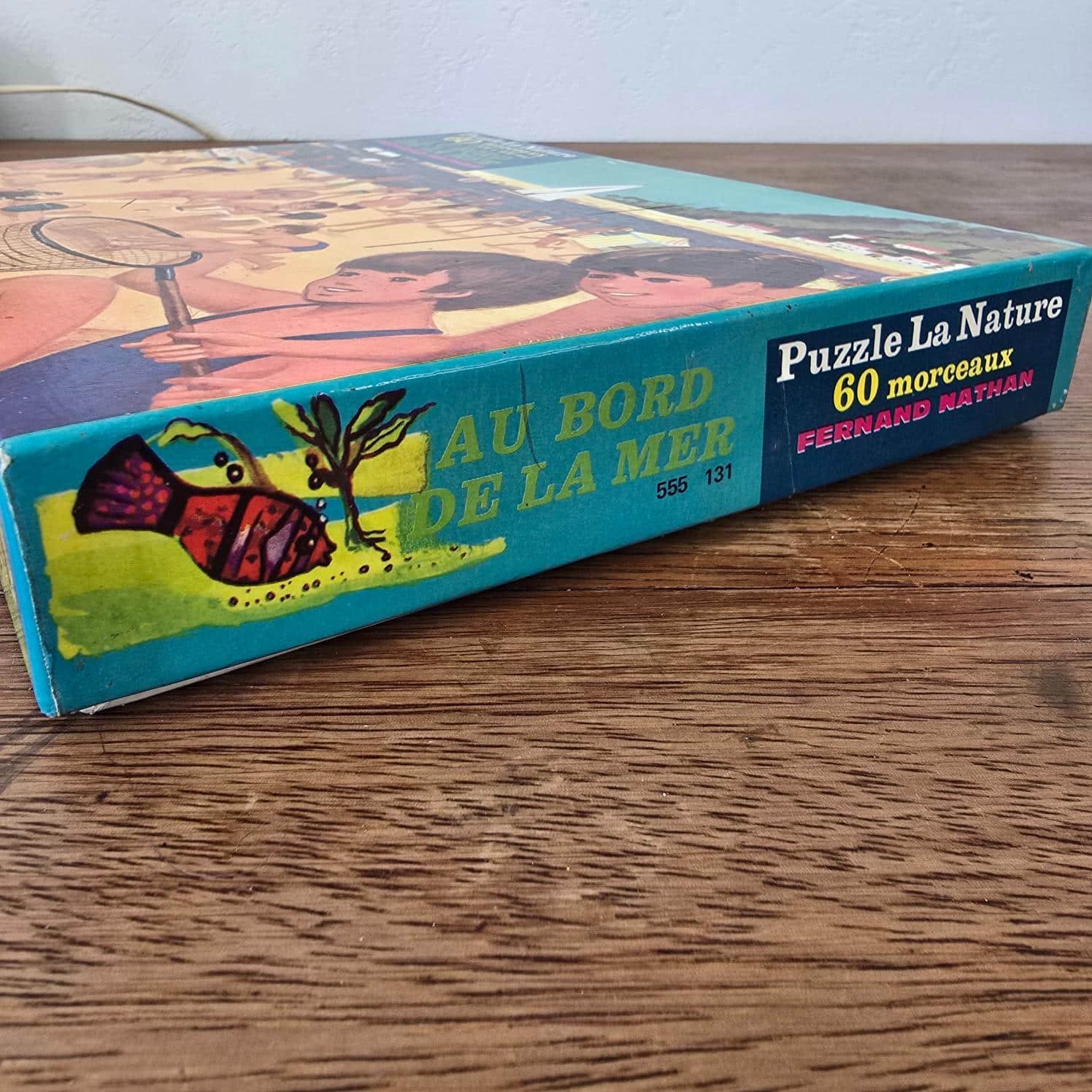 Côté de la boîte du puzzle La Nature, Au bord de la mer, 60 morceaux