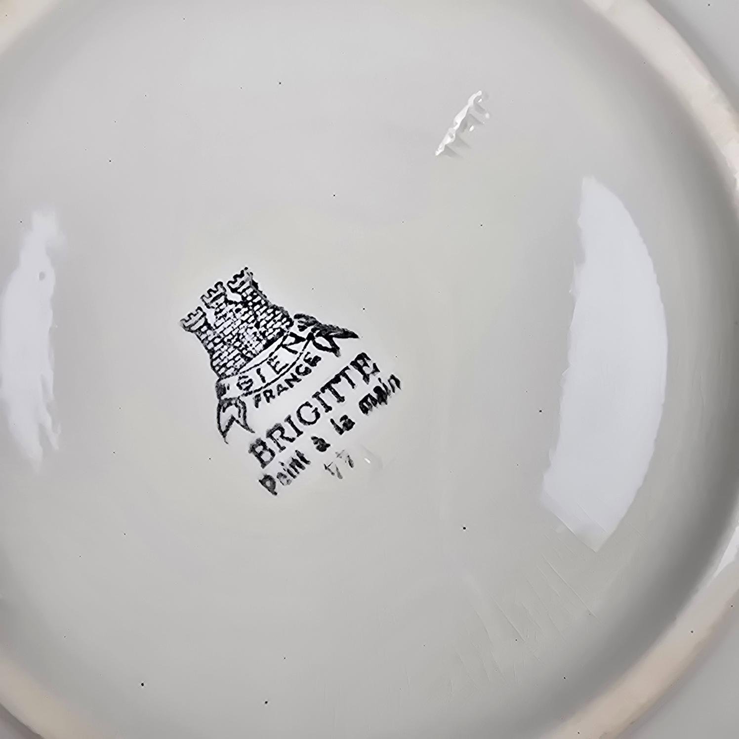 Estampille Gien France Brigitte sous la soupière vintage en faïence