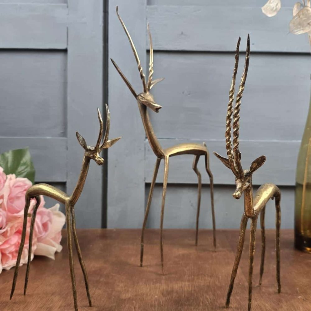 trio antilopes décoratif style minimaliste années 70