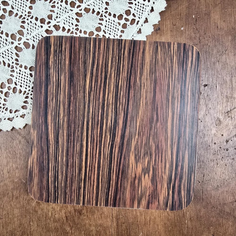 dessous de plat stratifie bois formica imitation bois vintage