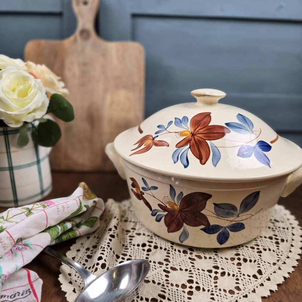 grande soupiere digoin sarreguemines vintage floral
