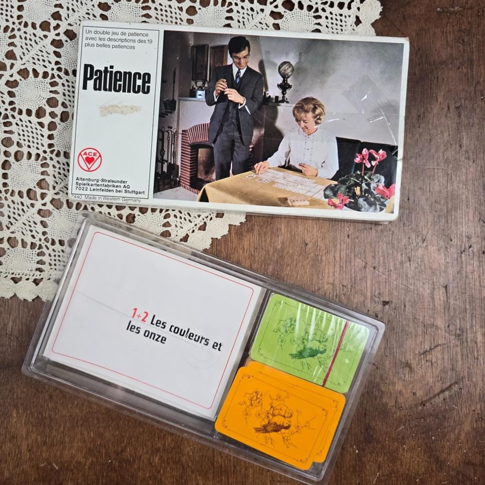 Jeu de cartes Patience ACE West Germany complet avec notice vintage