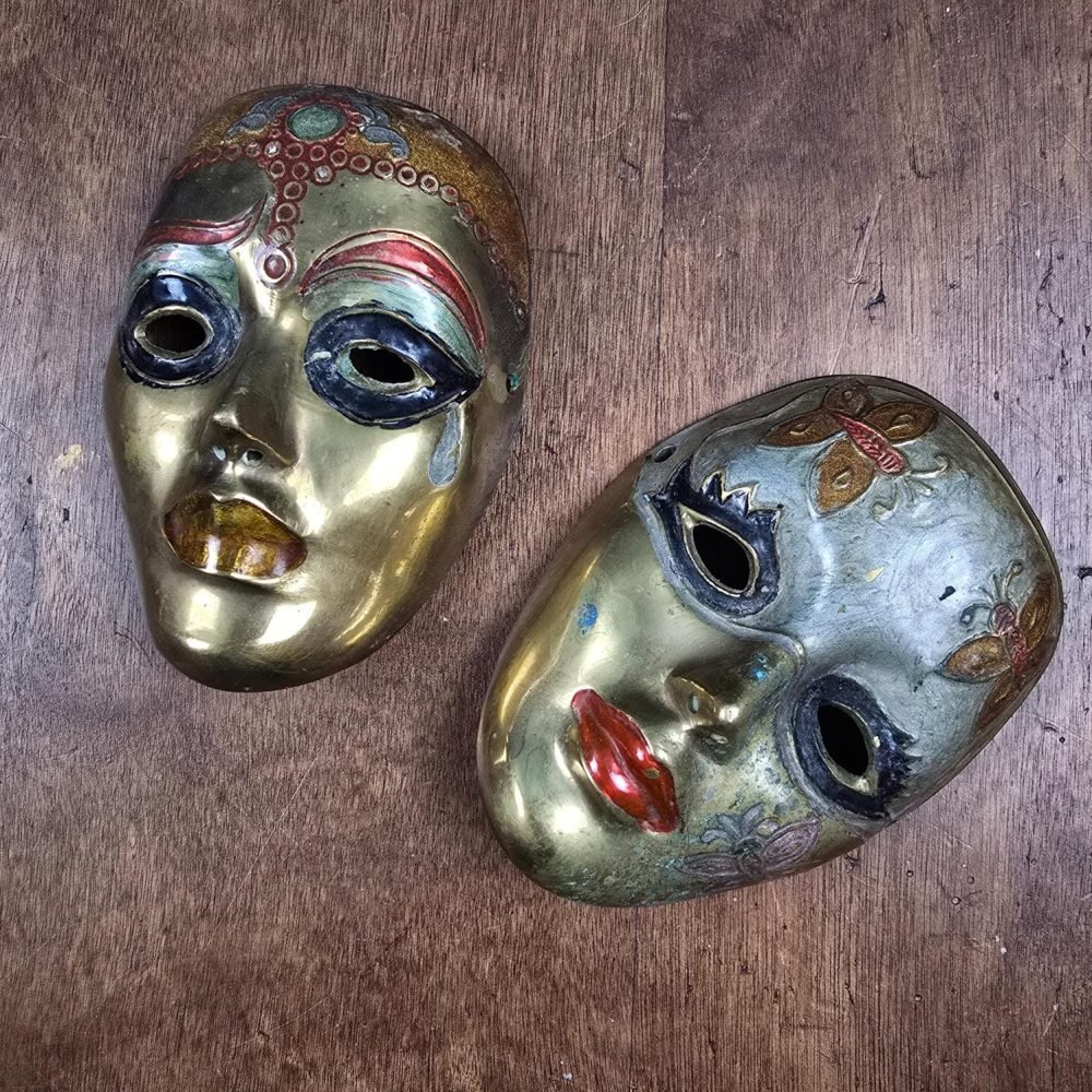 masque laiton carnaval venitien theatre venise ancien