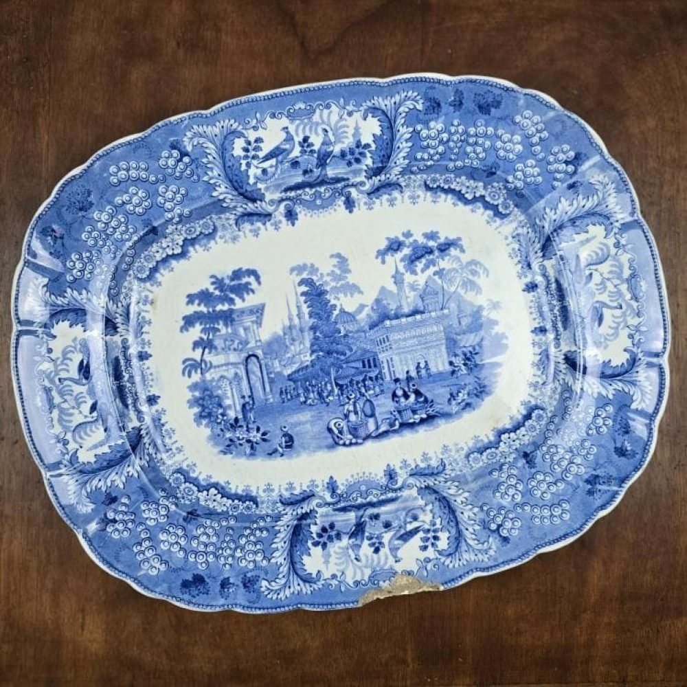 Plat ancien terre de fer Jules Vieillard Bordeaux vue de dessus