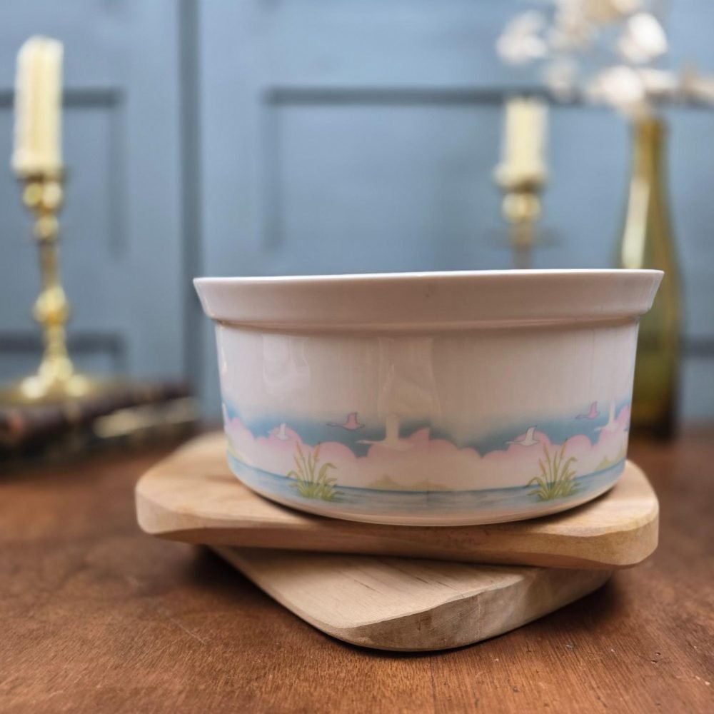 saladier porcelaine sologne decor camargue oiseaux vintage ambiance vintage
